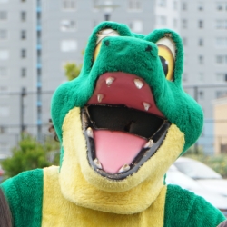 Gator mascot smiling