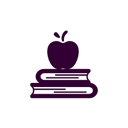 Apple (fruit) on two books