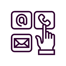 Icon of hand pushing phone button